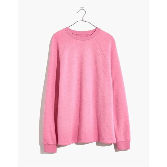 Madewell MWL Airyterry Overdyed Oversized Sweatshirt Pink Size L - Picture 1 of 8